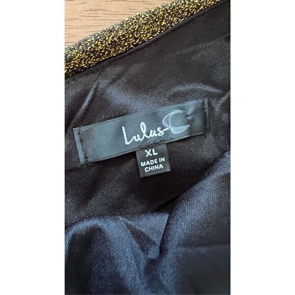 LULUS SEXY GOLD SHIMMER RUCHED DRESS WOMENS SIZE 16 - Picture 9 of 10